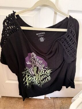torrid Black Beetlejuice Graphic Tee with Purple & Lime Accents